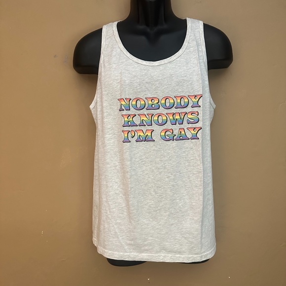Other - Nobody Knows I'm Gay Tank Top Medium Gently worn 99% cotton / 1% polyester